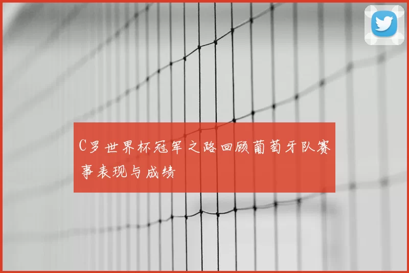 C罗世界杯冠军之路回顾葡萄牙队赛事表现与成绩